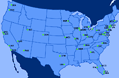 US map of Major US Airports