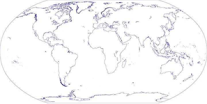world map with countries outline. outline map of the world 720