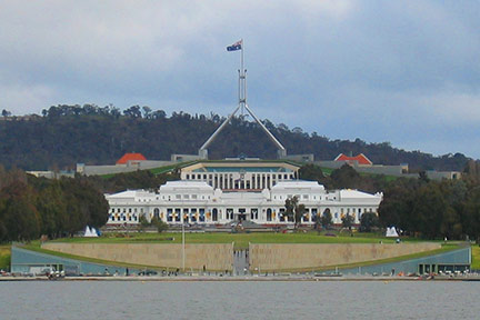 City of Canberra, Lake Burley Griffin, Commonwealth Place and Old Parliament House, Parliament House