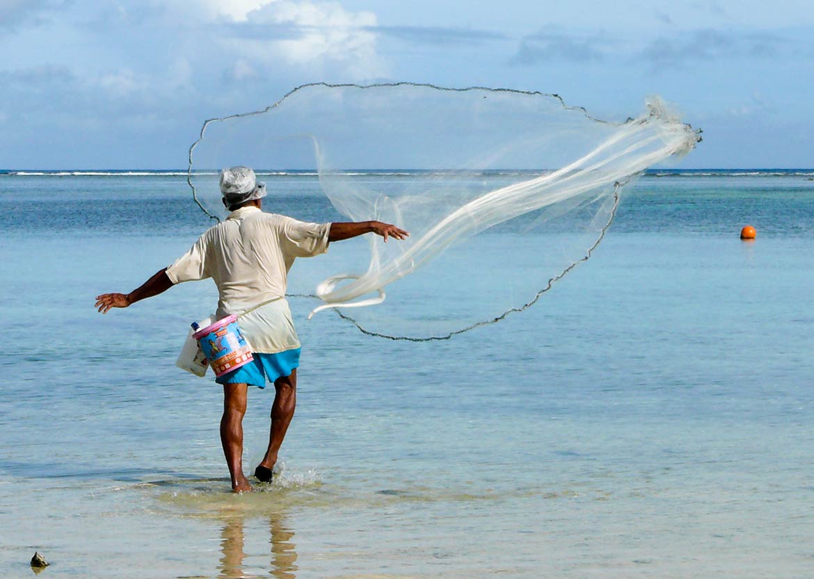 Fisherman on the shore in Guam