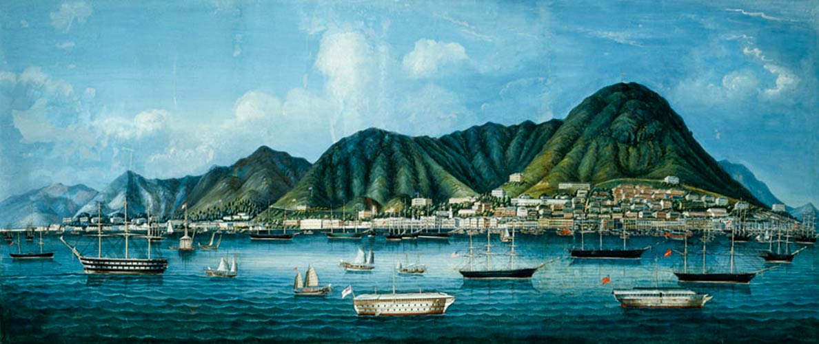 Painting of Hong Kong Harbor and the City of Victoria, Hong Kong