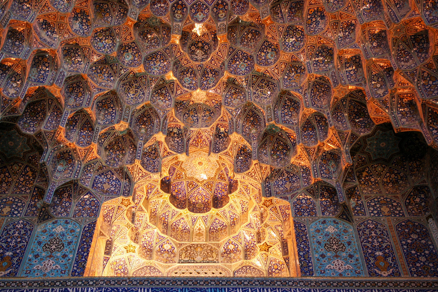 Detail of the interior of the Imam Mosque in Isfahan