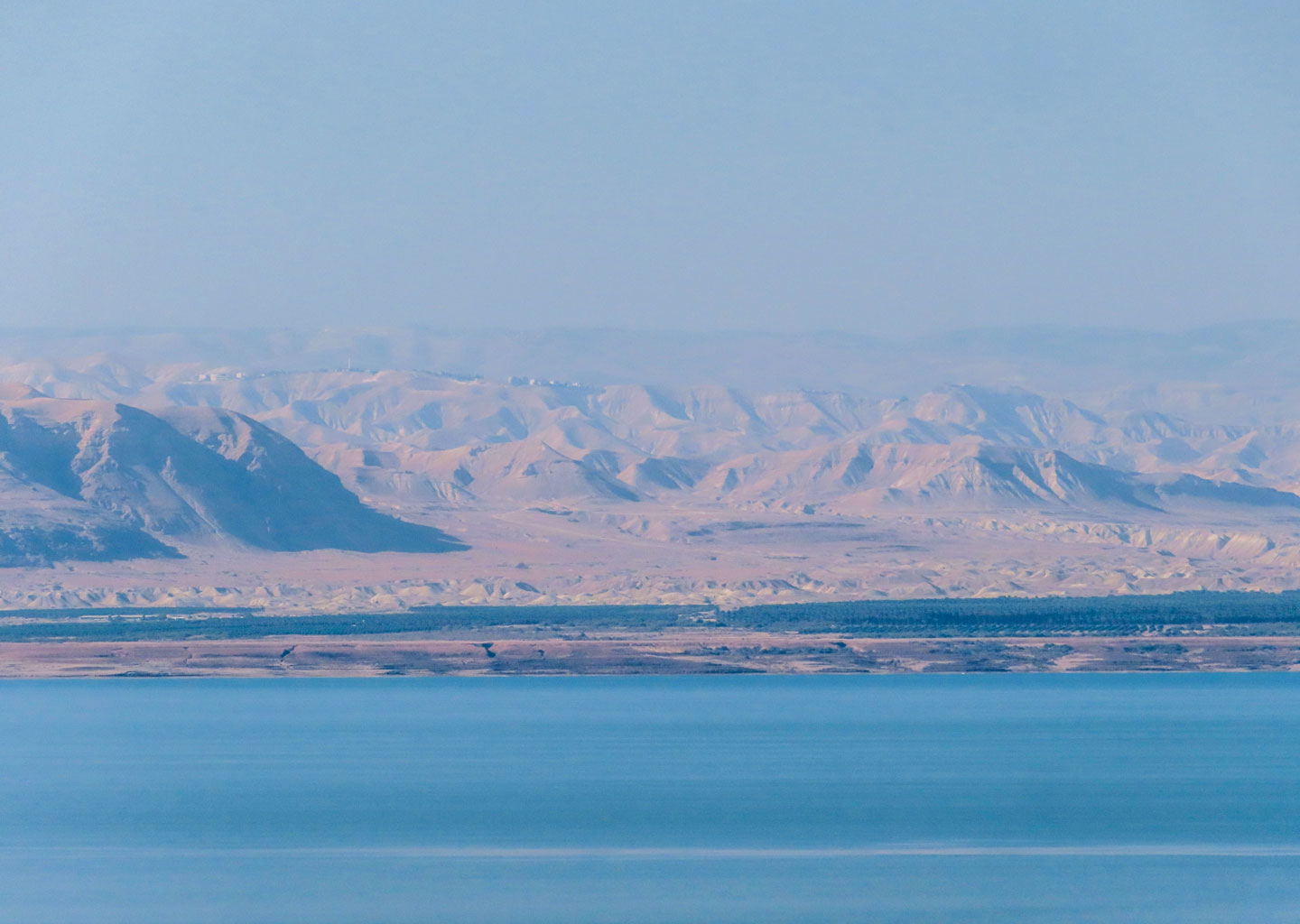 The Dead Sea and the Judean Mountains seen from Jordan.