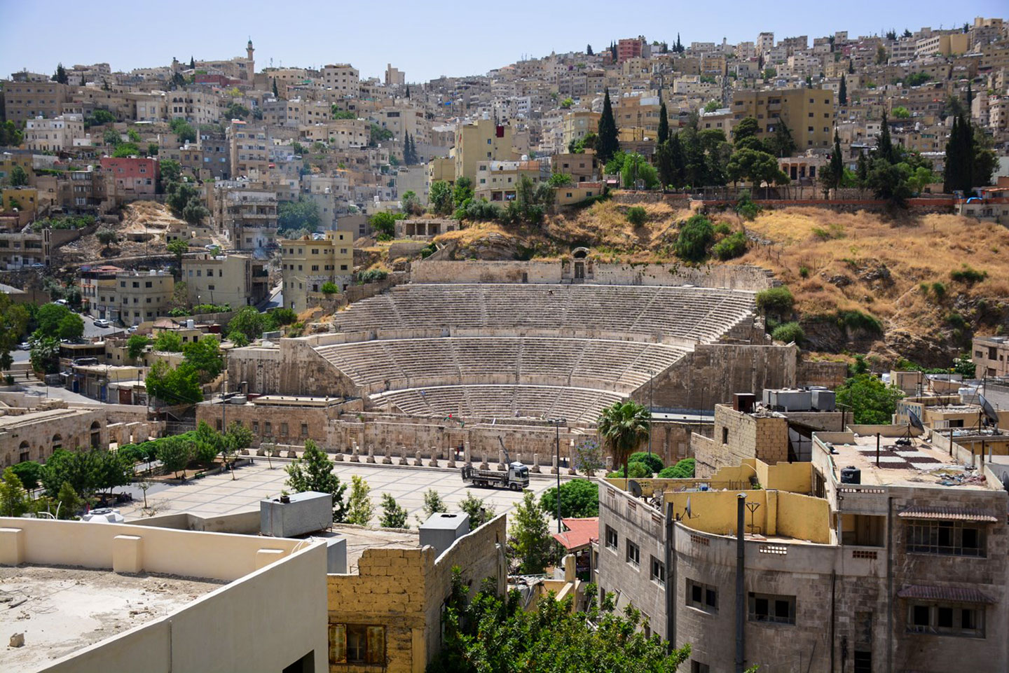 The Roman theater in Amman, the capital city of Jordan
