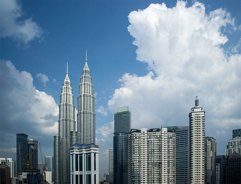 Kuala Lumpur Central Business District with Petronas Twin Towers