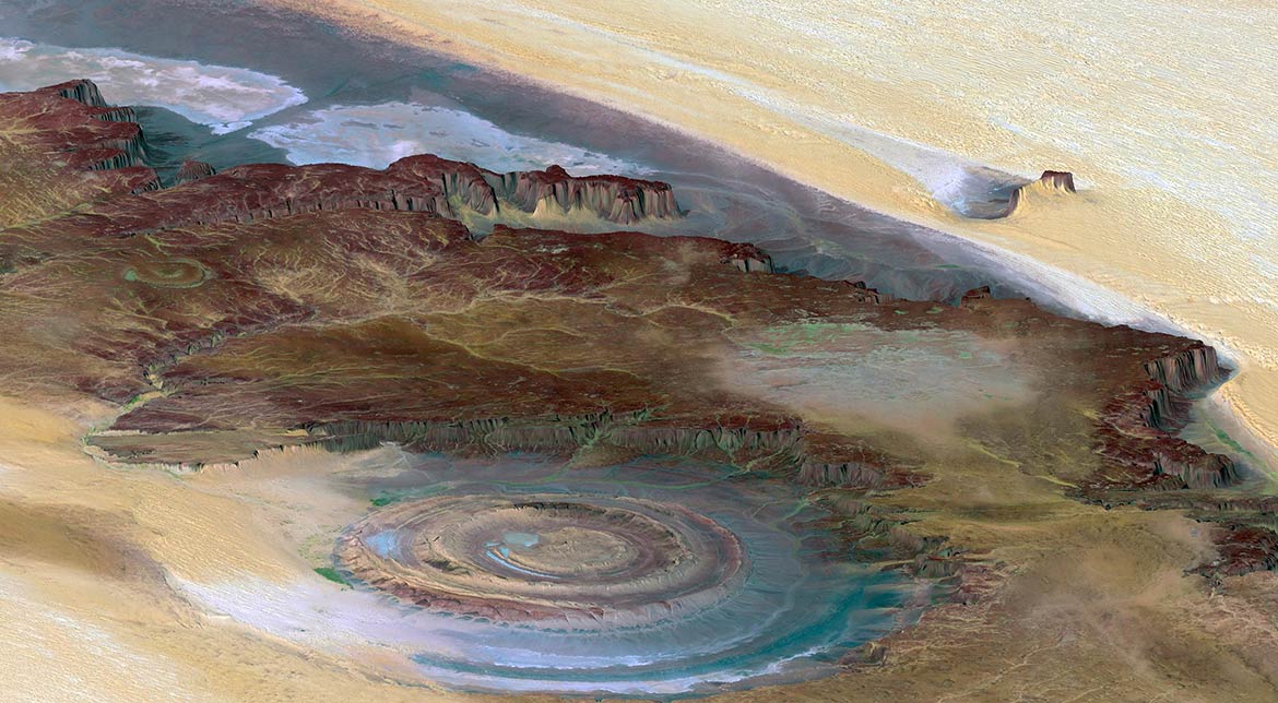 View of the Richat Structure in Mauritania.