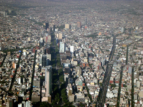 Mexoco city with Paseo de la Reforma avenue Mexico city - Paseo de la Reforma avenue