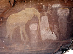 Rockpainting near Khauxanas, Warmfontein