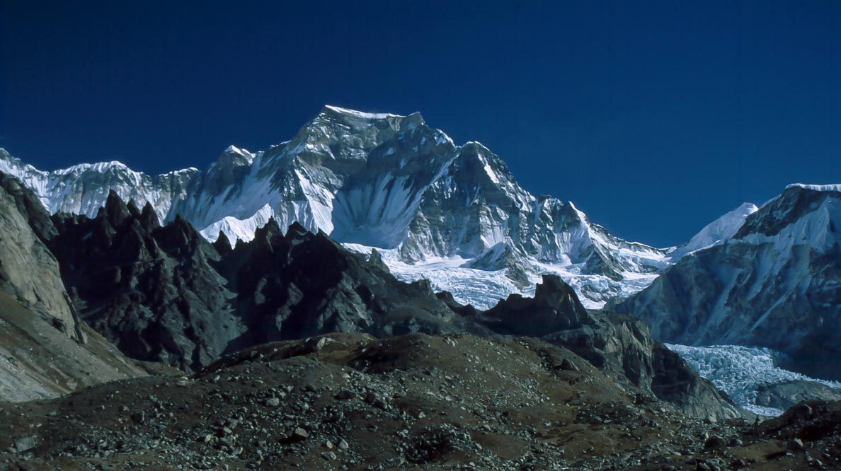 Gyachung Kang mountain in the Mahalangur Himal section of the Himalayas, Nepal