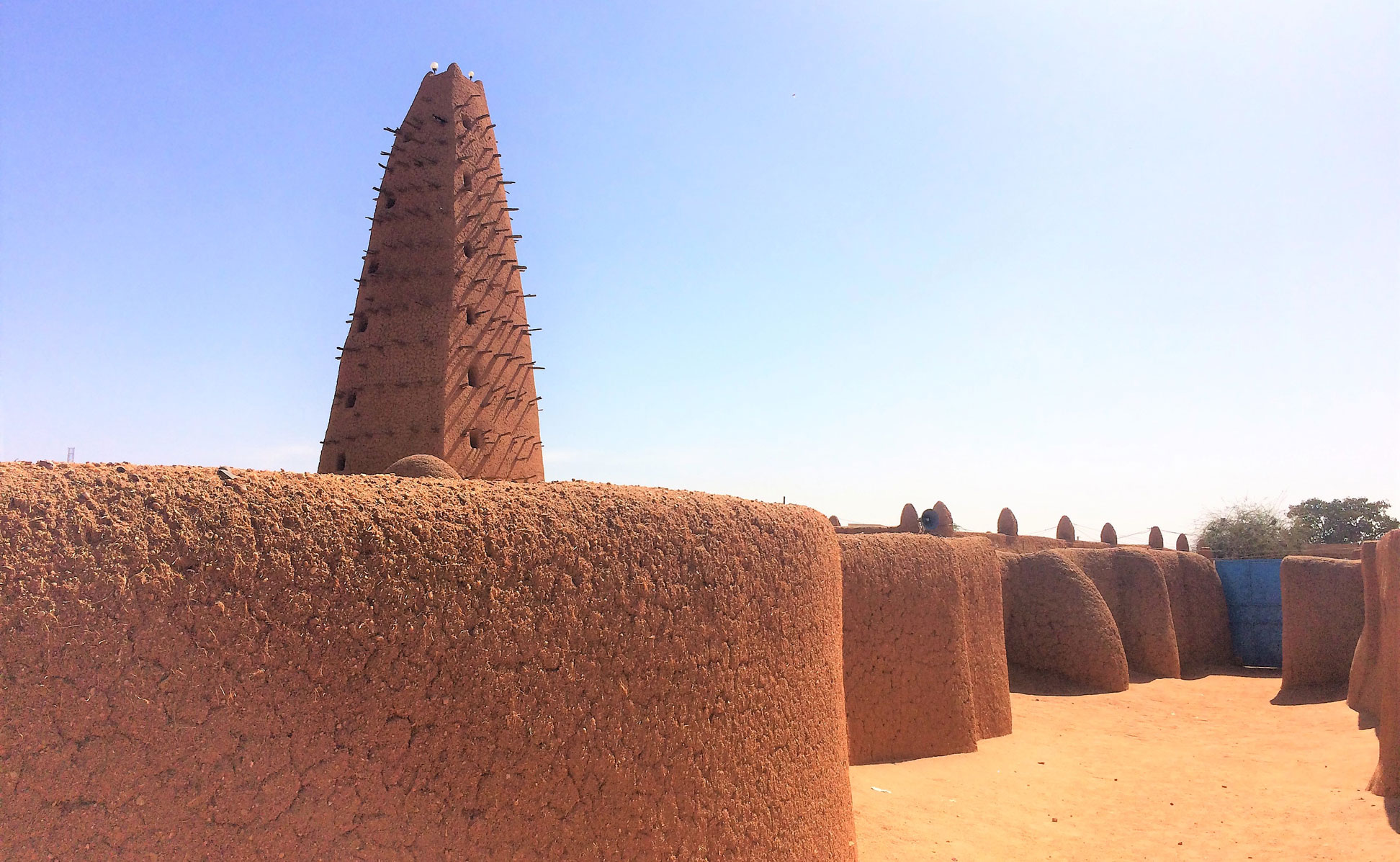 The mosque in Agadez is a famous landmark of Niger.