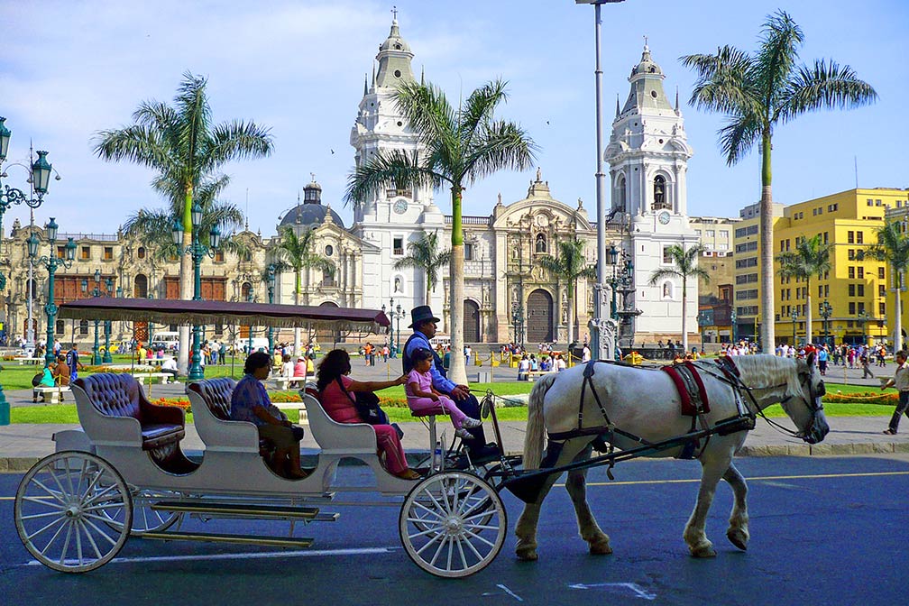 Plaza de Armas with cathedral of Lima