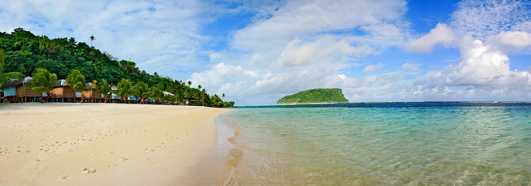 Lalomanu Beach with Nu'utele island, Upolu, Samoa