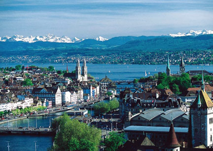 Zurich and lake Zurich with