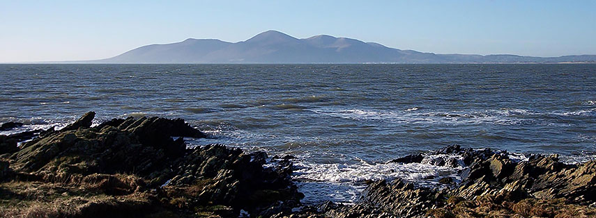 View of the Mourne Mountains from St John's Point, Northern Ireland, United Kingdom