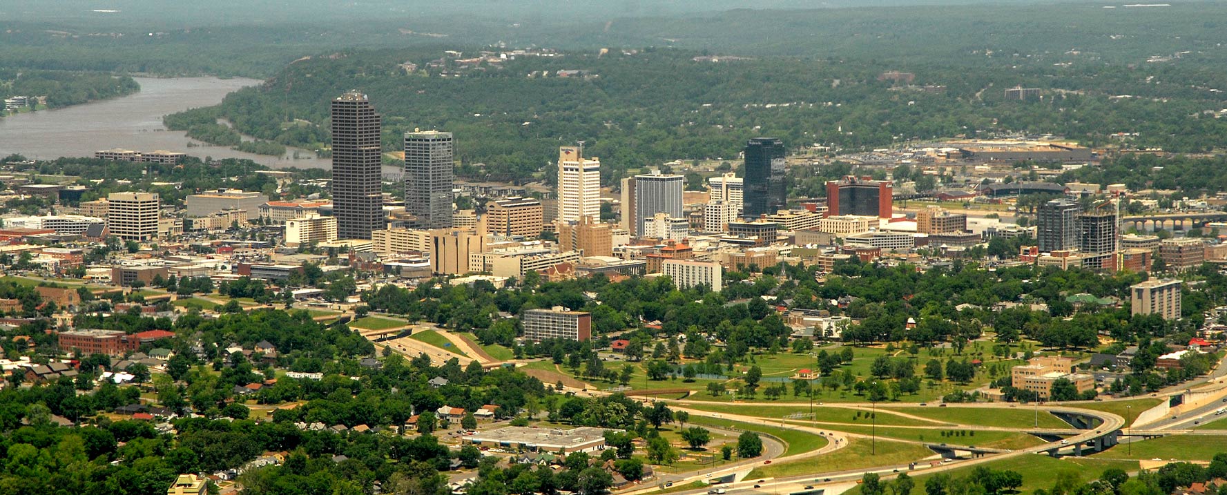 Aerial view of Downtown Little Rock