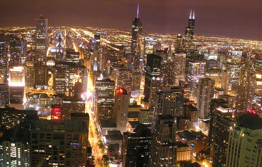 Illinois, Chicago CBD at night