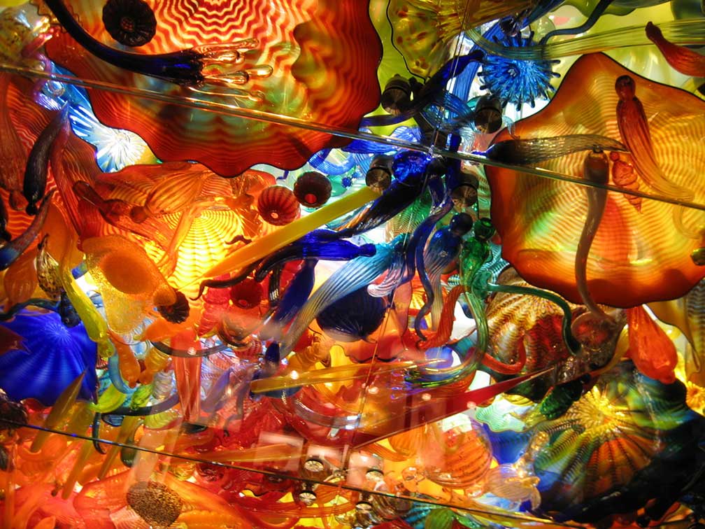 Fireworks of Glass artwork by Dale Chihuly in the Children's Museum of Indianapolis