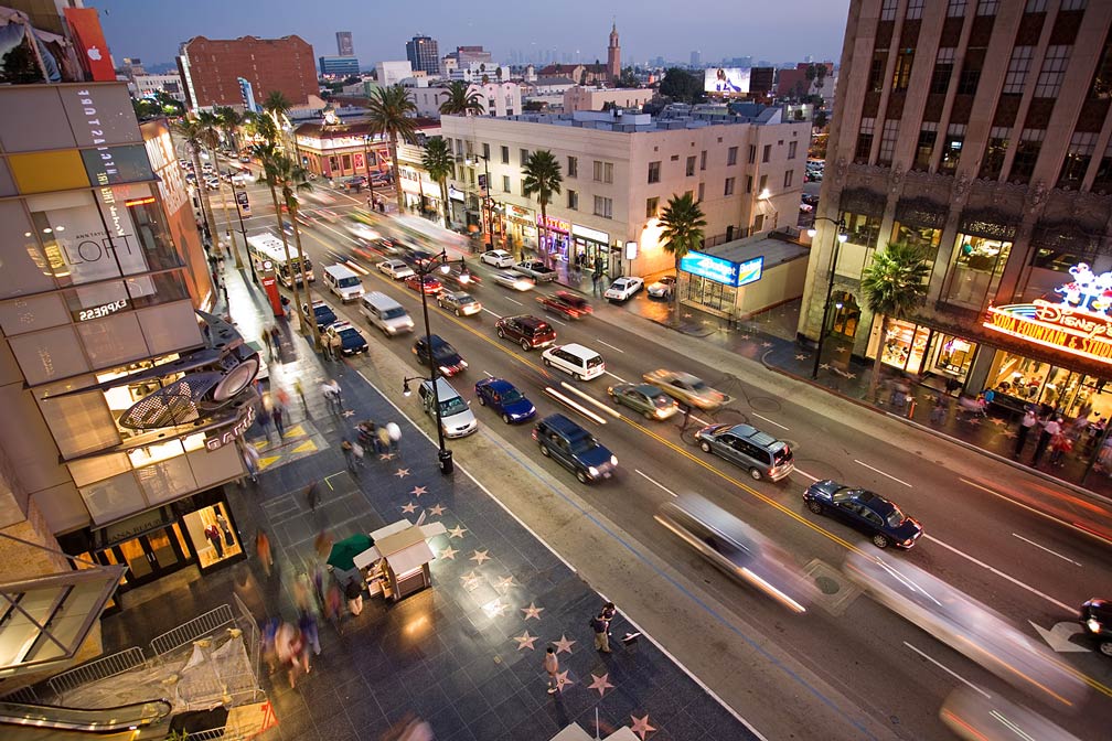 The Walk of Fame at the Hollywood Boulevard, Los Angeles, California, USA