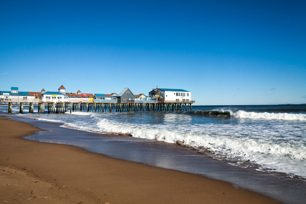 Wooden pier at Old Orchard Beach, Maine