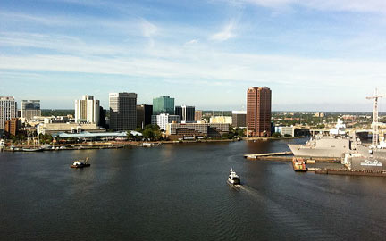 Skyline of the city of Norfolk, Virginia