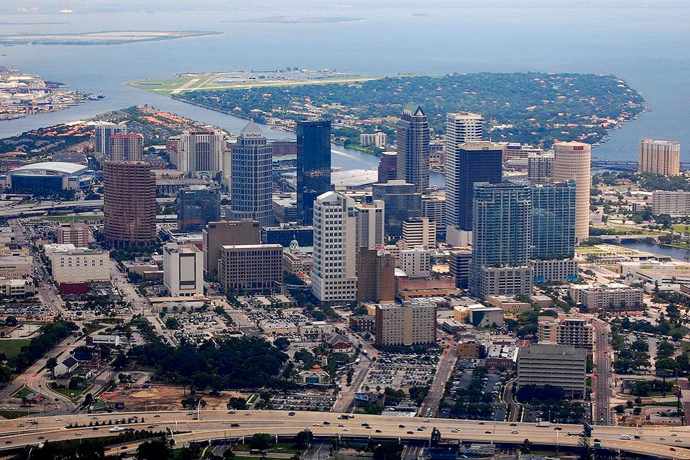 Downtown area of Tampa seen from the air