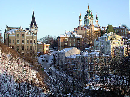 Andriyivskyy Descent and Castle of Richard the Lionheart, Kiev, Ukraine