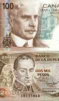 1 Canadian Dollar 2 Colombian Peso