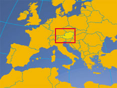 Location map of Austria. Where in Europe is Austria?