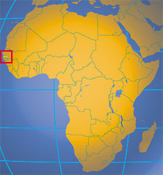 Location map of Gambia. Where in Africa is The Gambia?