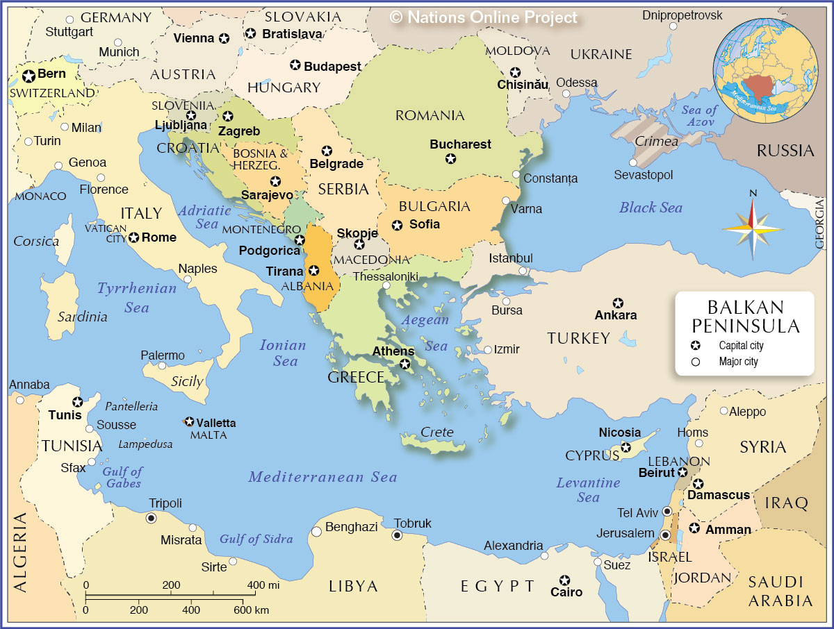 balkan mapa Political Map of the Balkan Peninsula   Nations Online Project balkan mapa