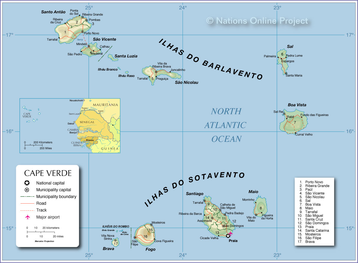 Administrative Map of Cape Verde