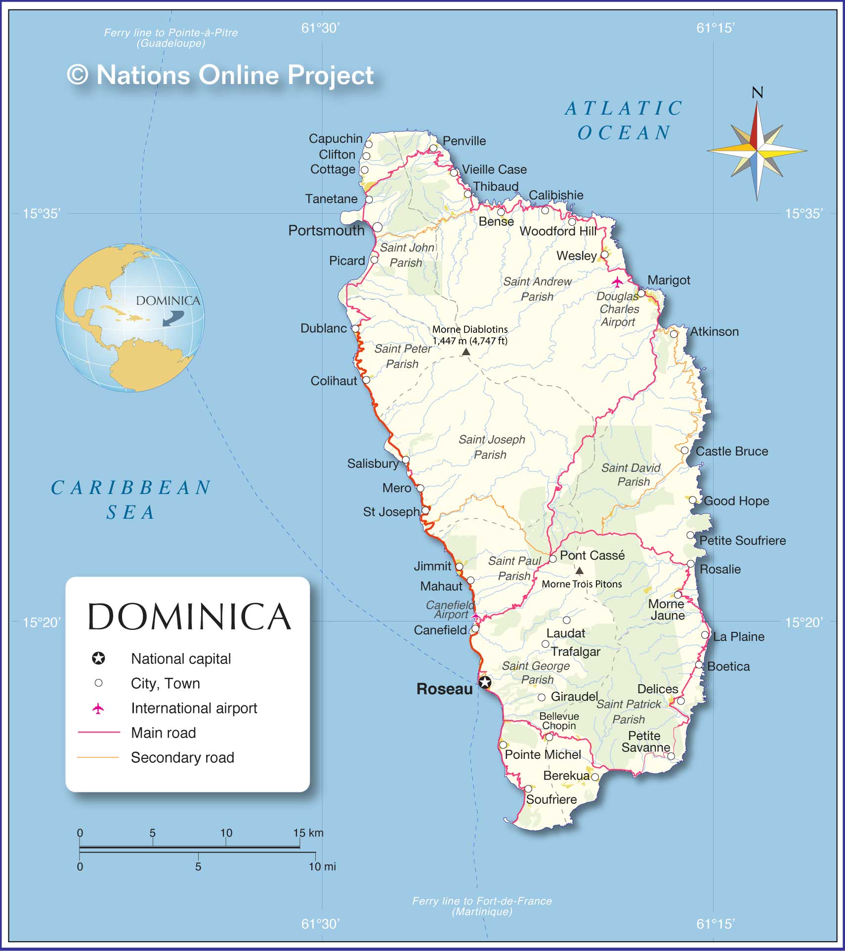 Map of Dominica