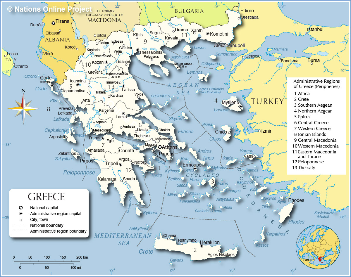 Administrative Map of Greece