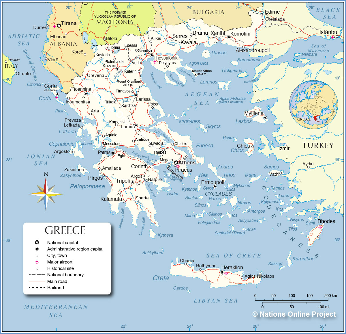 Detailed Map of Greece