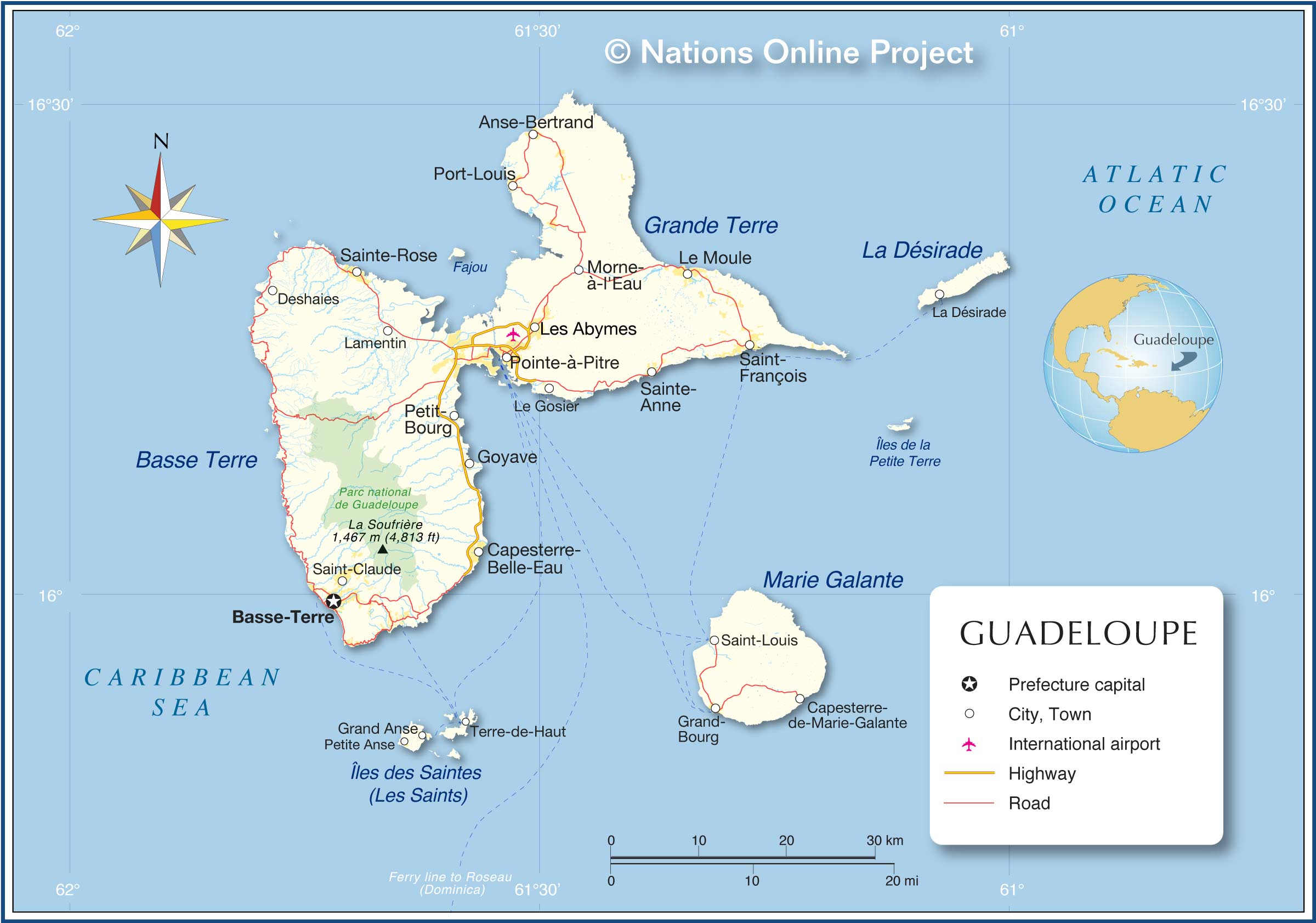 Map of Guadeloupe