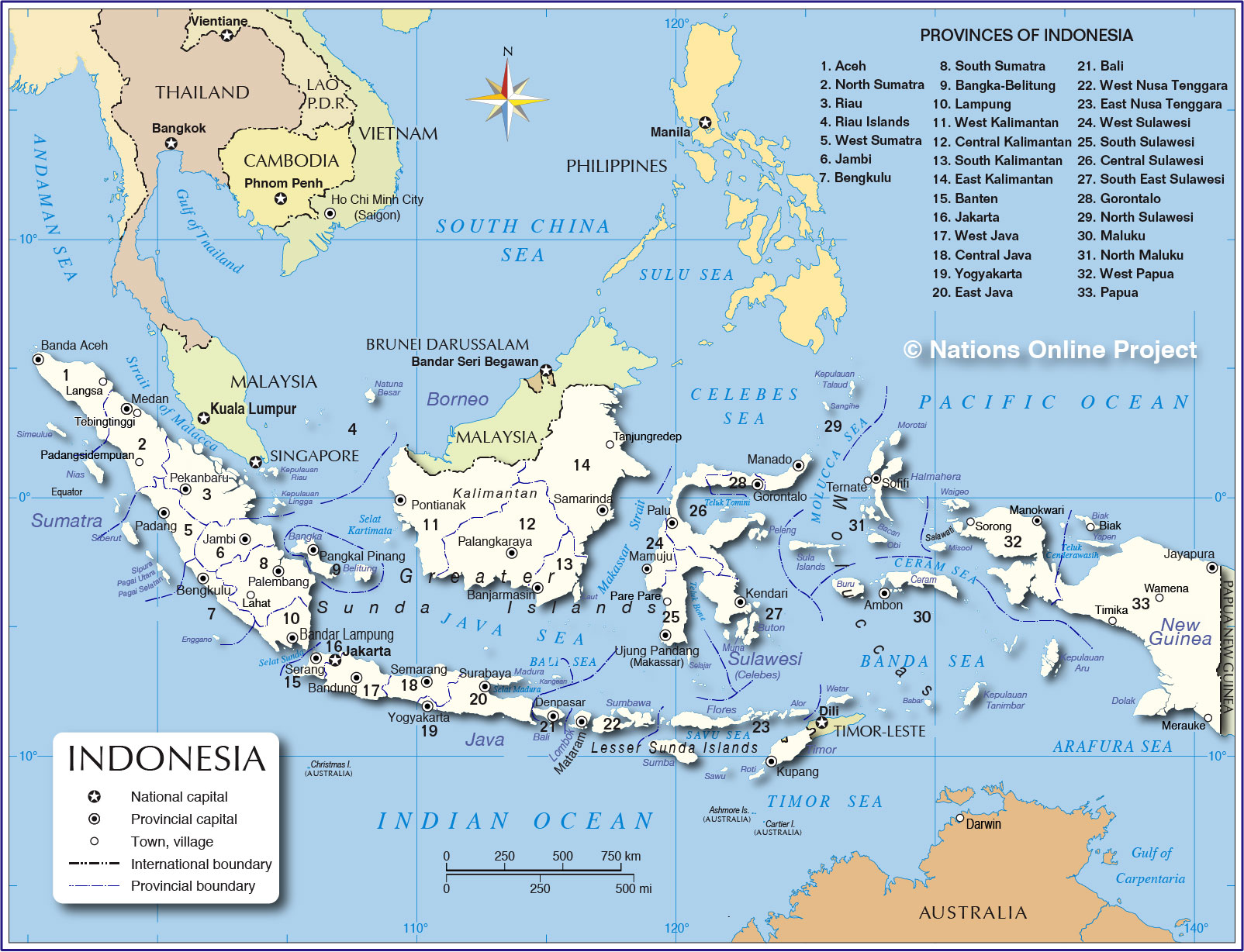 Administrative Map of Indonesia - Nations Online Project
