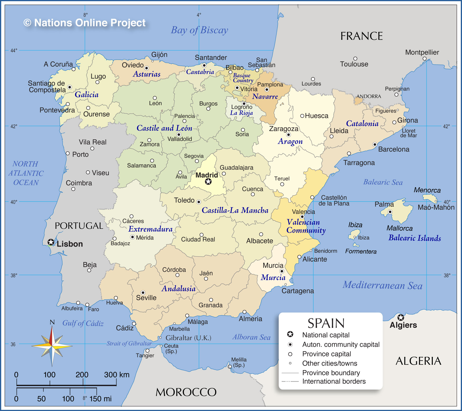 Printable Map Of Spain