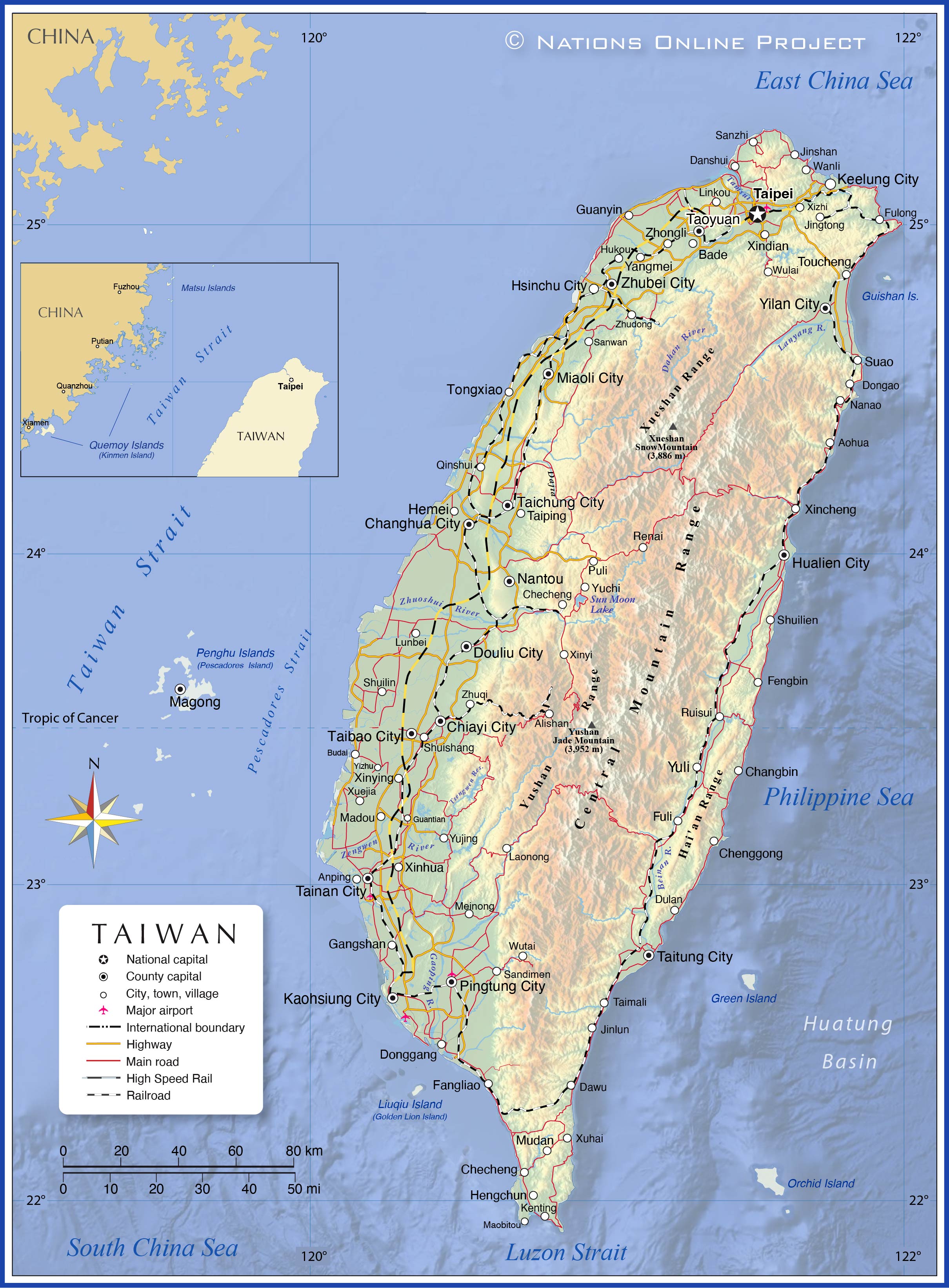 Map of Taiwan - Nations Online Project