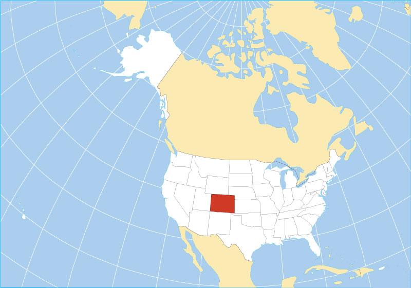 Location map of Colorado state USA