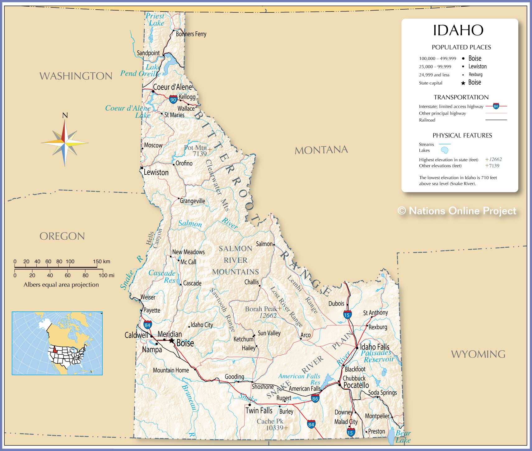 Us Map Idaho