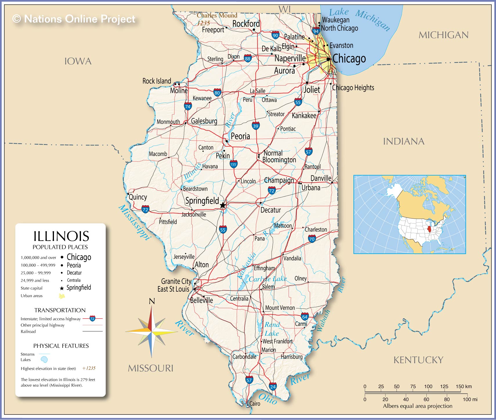 Image result for map of illinois pictures