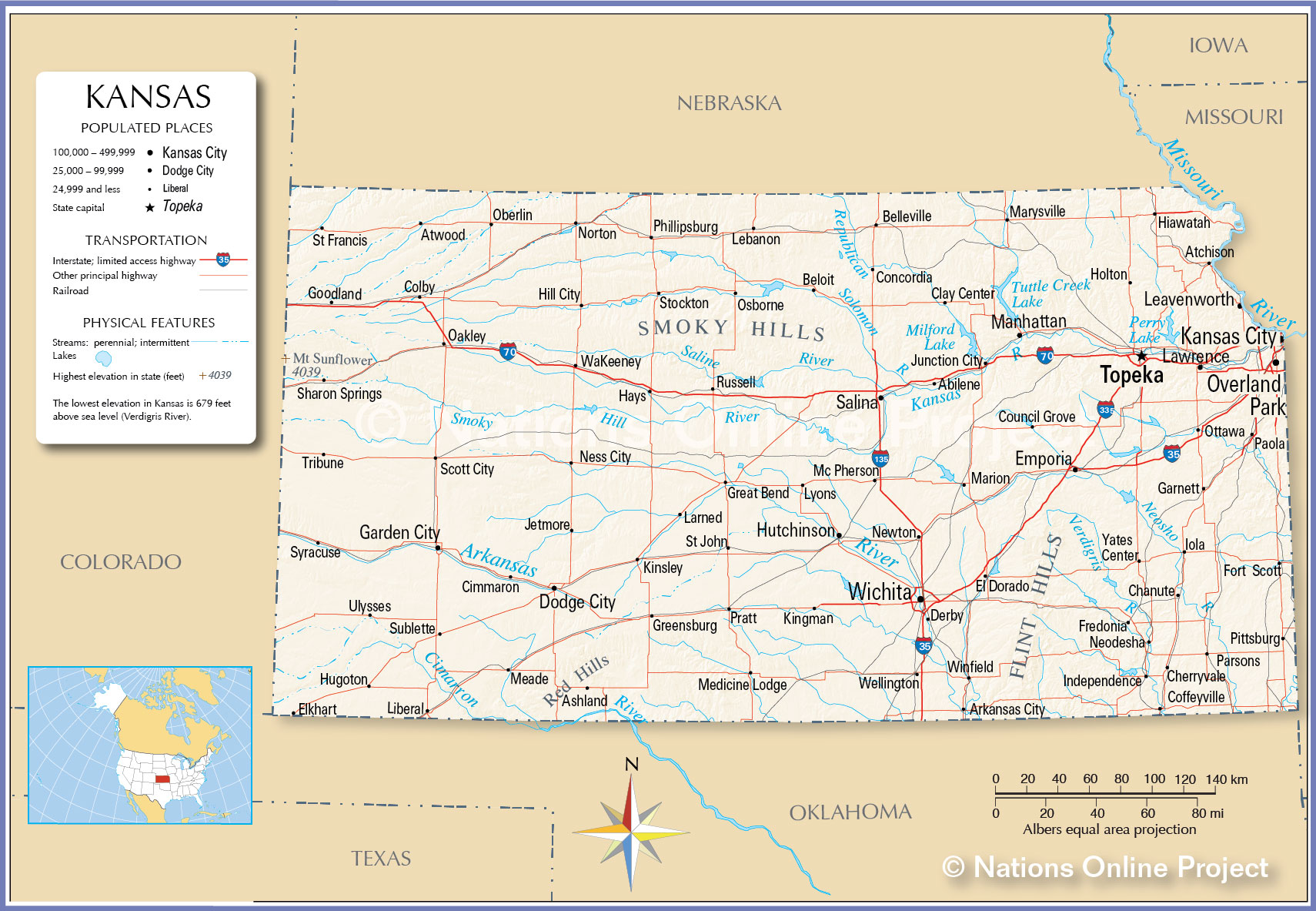 United States Map Kansas