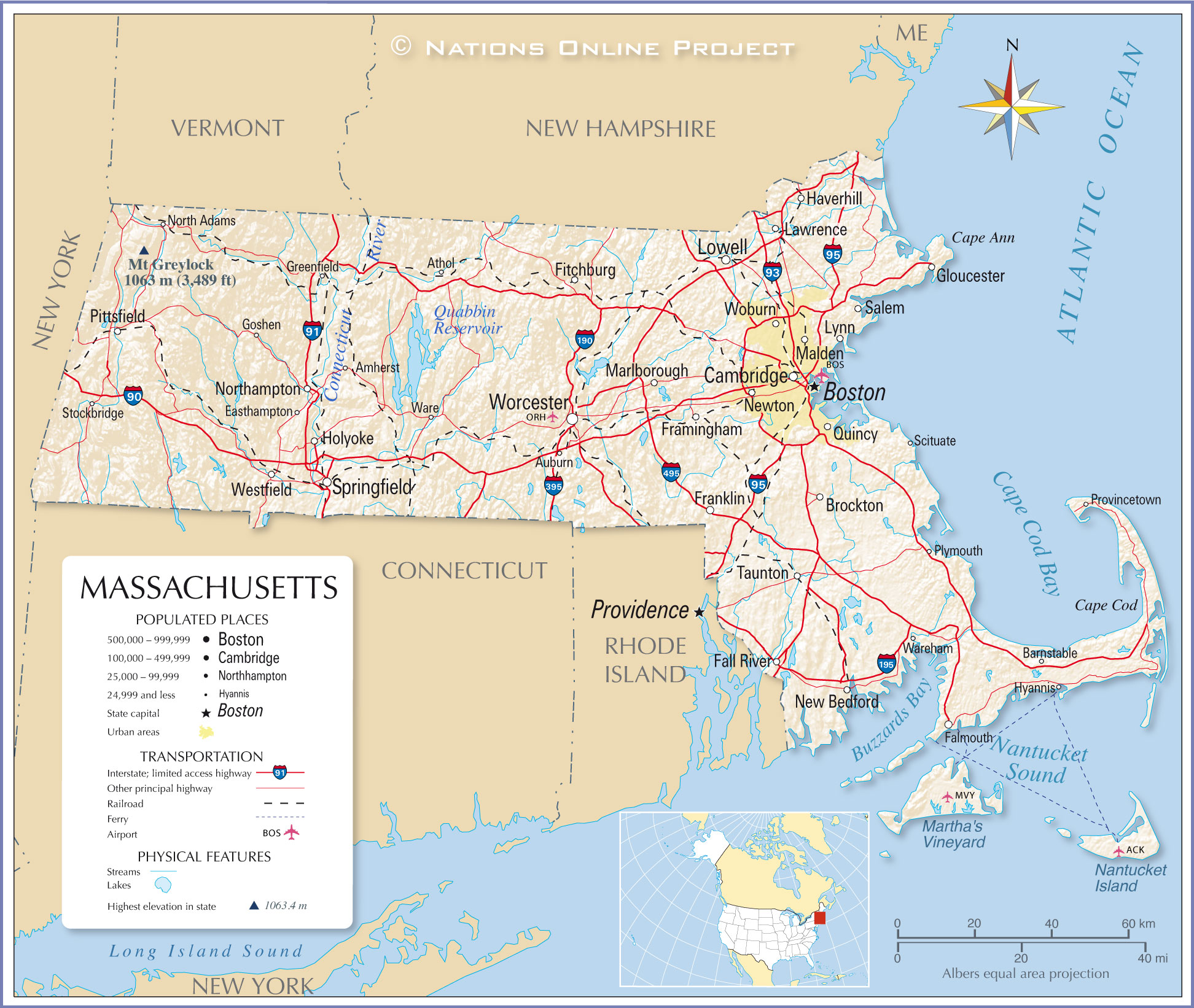 United States Map Massachusetts