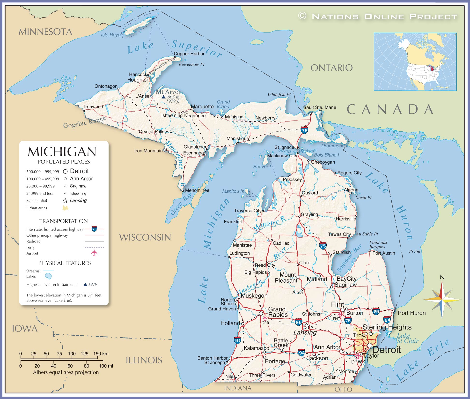 map of michigan