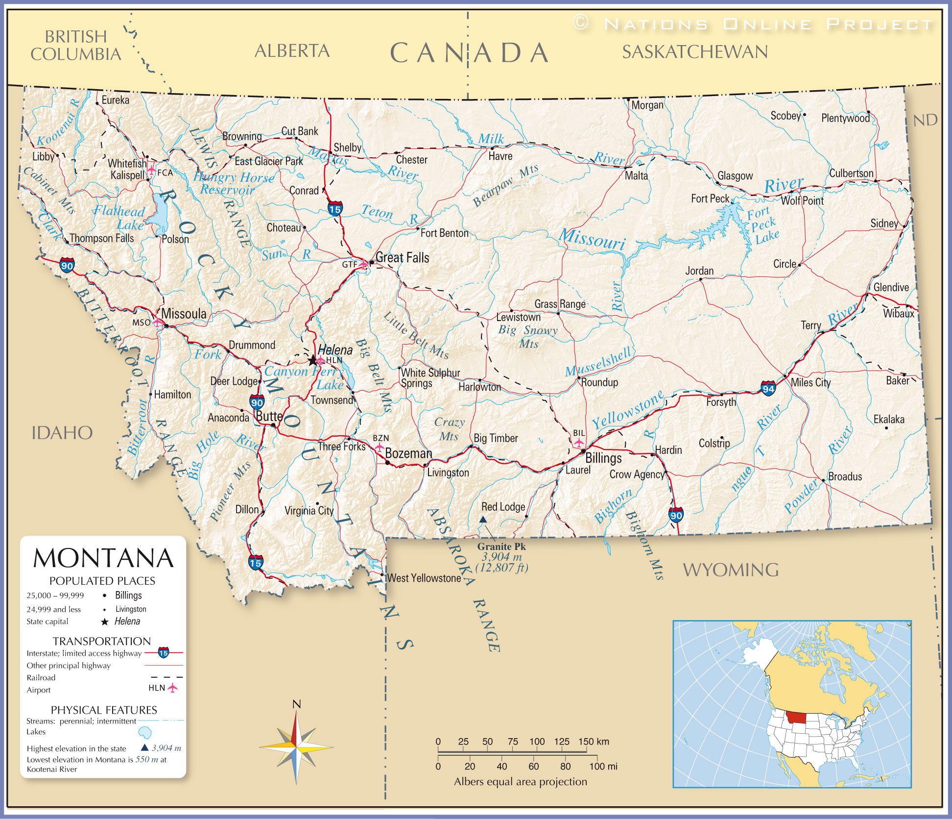 Map Montana