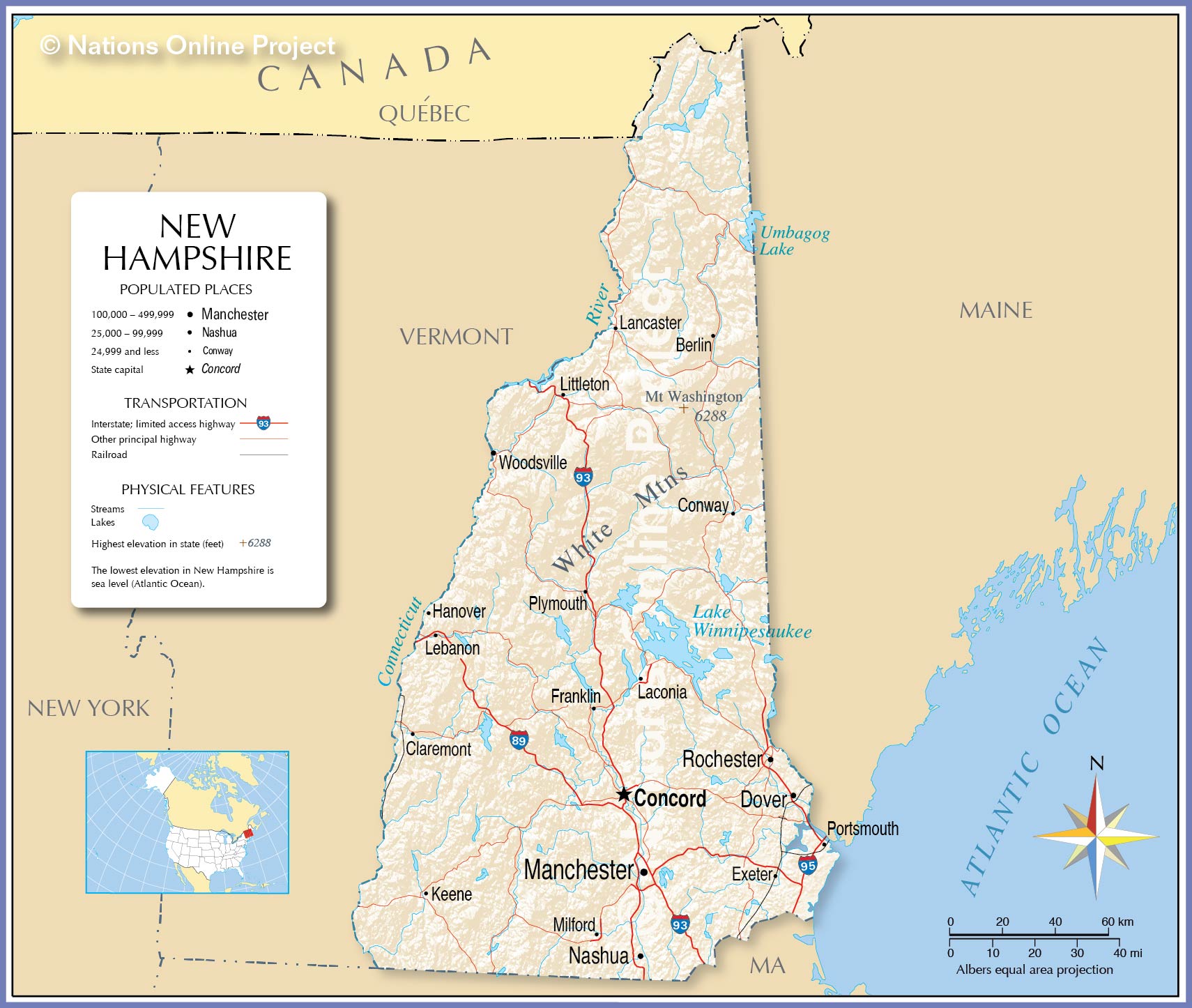 Us Map New Hampshire