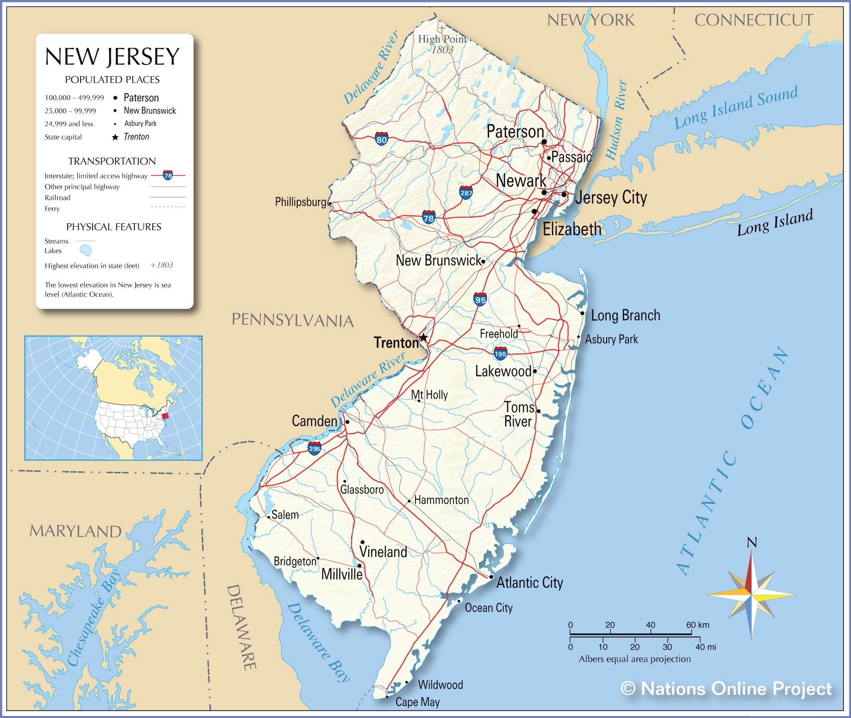 What states border New Jersey?