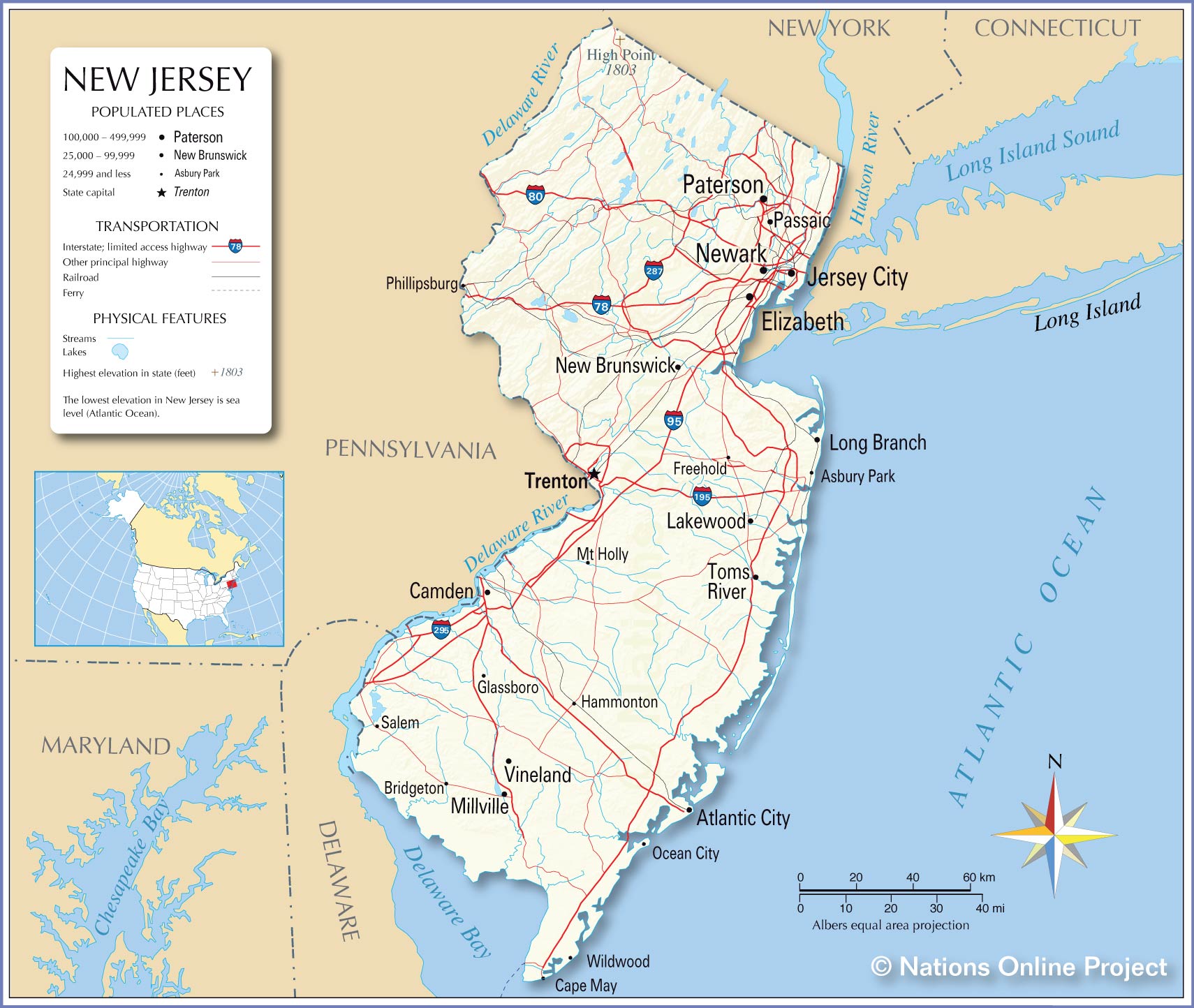 Us Map New Jersey