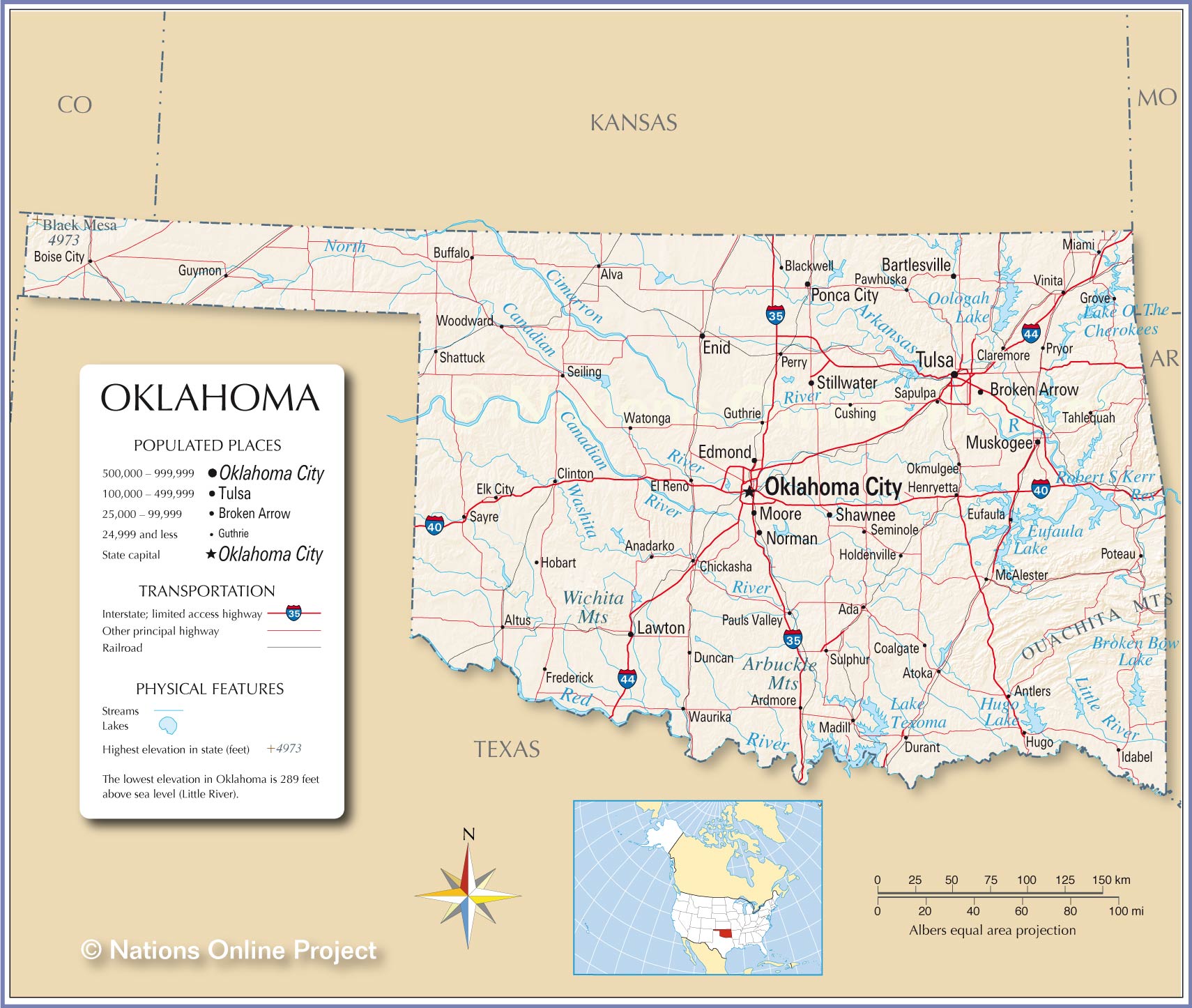 State Of Oklahoma Map View