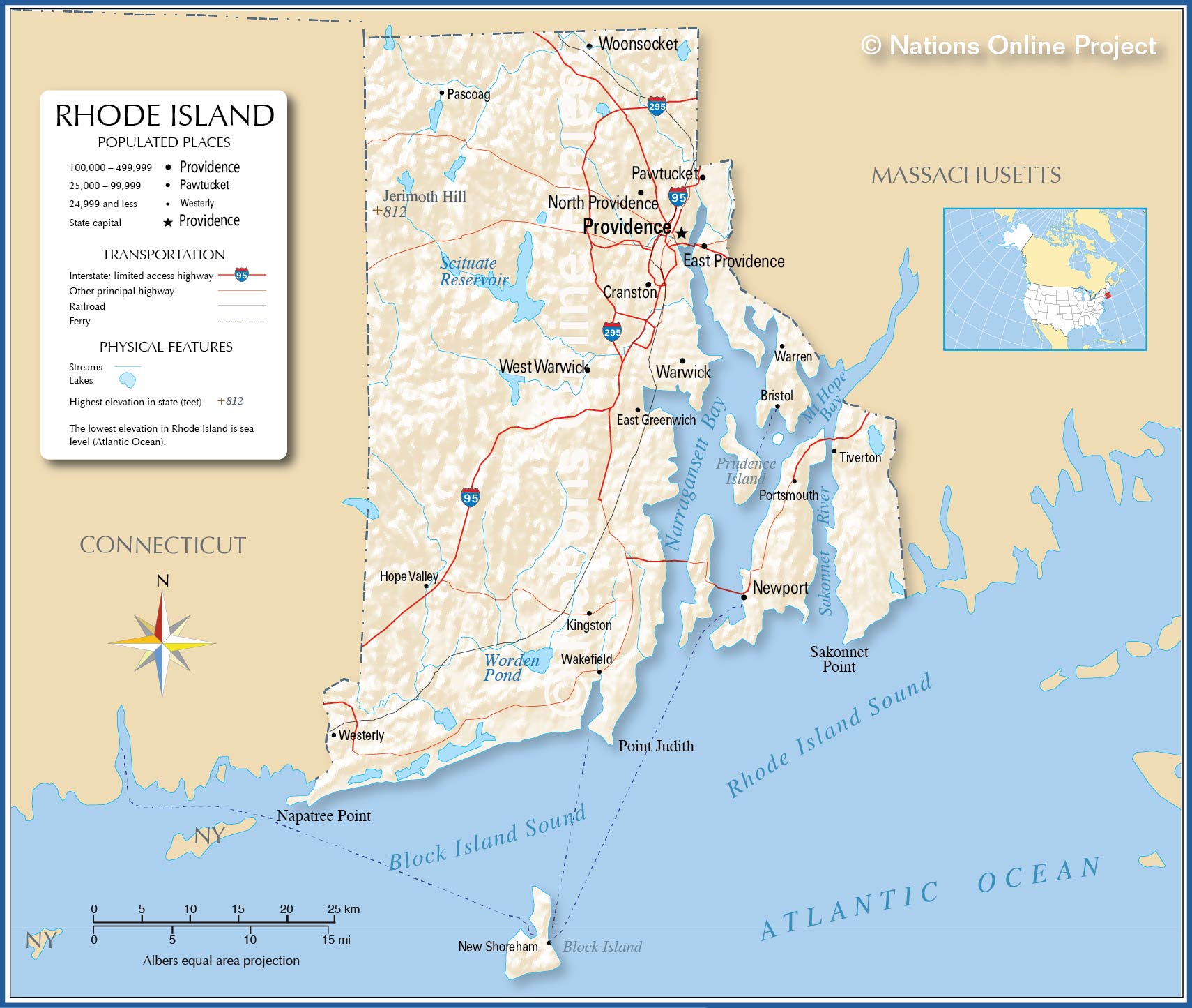 Reference Map of Rhode Island